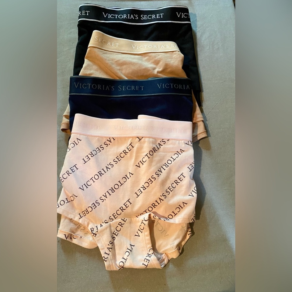 💕Victoria’s Secret Logo Cotton Boyshort Panty - Bundle of 4💕 NWT